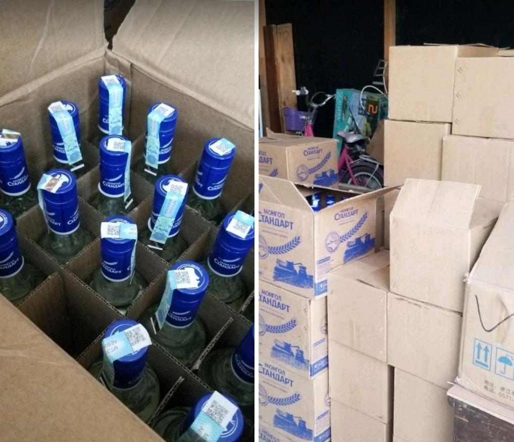 Чөлөөт бүсээс их хэмжээний архи авч хуурамч татварын тэмдэгт нааж ...